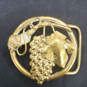 Brass Grapes On a Vine Belt Buckle